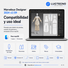 Marvelous Designer 2024 v2.139 para Mac | Licencia alterna | Diseño de ropa 3D, simulación de telas, patrones digitales, avatares y moda digital