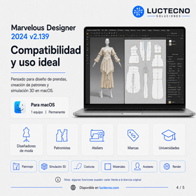 Marvelous Designer 2024 v2.139 para Mac | Licencia alterna | Diseño de ropa 3D, simulación de telas, patrones digitales, avatares y moda digital