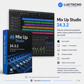Mix Up Studio 24.3.2 para Mac | Licencia alterna | Mezcla de audio, grabación multipista, producción musical, efectos, MIDI y edición de sonido