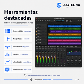Mix Up Studio 24.3.2 para Mac | Licencia alterna | Mezcla de audio, grabación multipista, producción musical, efectos, MIDI y edición de sonido