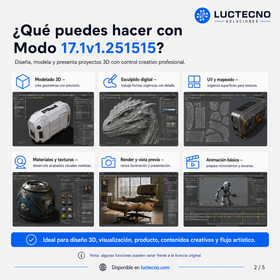 Modo 17.1v1.251515 para Mac | Licencia alterna | Modelado 3D, render, animación, texturizado, escultura digital y producción visual profesional