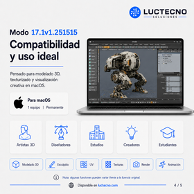 Modo 17.1v1.251515 para Mac | Licencia alterna | Modelado 3D, render, animación, texturizado, escultura digital y producción visual profesional