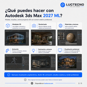 Autodesk 3ds Max 2027 ML para Windows | 1 Equipo | Permanente | Modelado 3D, animación, render, VFX, arquitectura, videojuegos y visualización profesional