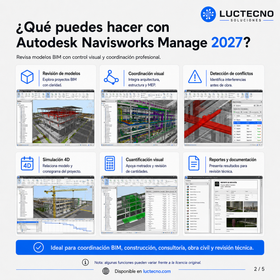 Autodesk Navisworks Manage 2027 para Windows | 1 Equipo | Permanente | Coordinación BIM, detección de interferencias, revisión de modelos, 4D, 5D y construcción