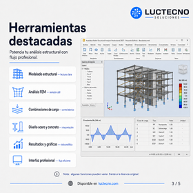 Autodesk Robot Structural Analysis Professional 2027 para Windows | 1 Equipo | Permanente | Análisis estructural BIM, elementos finitos, acero, concreto, cargas, sismo, viento y diseño normativo