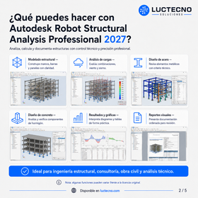 Autodesk Robot Structural Analysis Professional 2027 para Windows | 1 Equipo | Permanente | Análisis estructural BIM, elementos finitos, acero, concreto, cargas, sismo, viento y diseño normativo