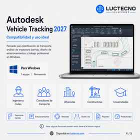 Autodesk Vehicle Tracking 2027 Inglés para Windows | 1 Equipo | Permanente | Swept path analysis, trayectoria vehicular, estacionamientos, rotondas, transporte y diseño vial