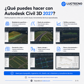 Autodesk Civil 3D 2027 para Windows | 1 Equipo | Permanente | Ingeniería civil, topografía, carreteras, superficies, corredores, redes, BIM y documentación técnica