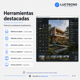 Lumion 2025.2 para Windows | Permanente | Software de renderizado 3D arquitectónico, visualización profesional, recorridos virtuales y presentación de proyectos