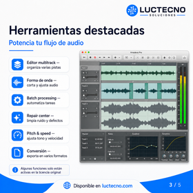Amadeus Pro 2.8.14 para Mac | Editor de audio profesional para grabar, cortar y masterizar