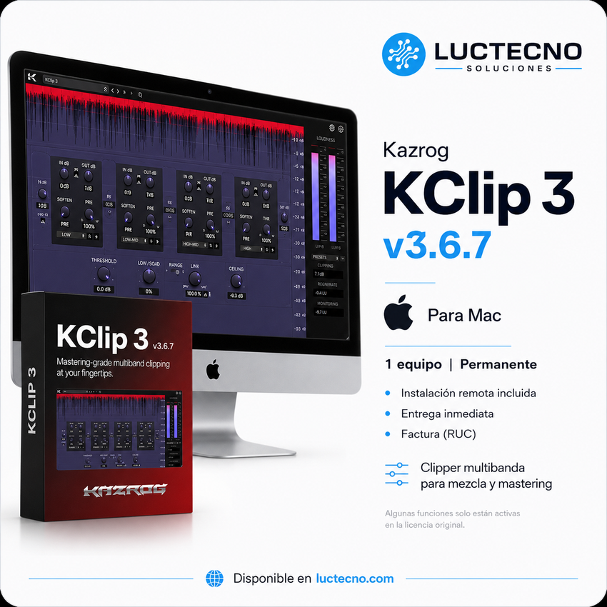 Kazrog KClip 3 v3.6.7 para Mac | Clipper profesional para mezcla y mastering