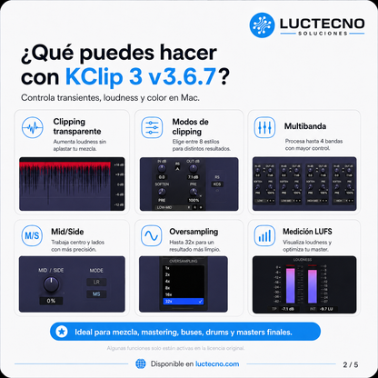 Kazrog KClip 3 v3.6.7 para Mac | Clipper profesional para mezcla y mastering