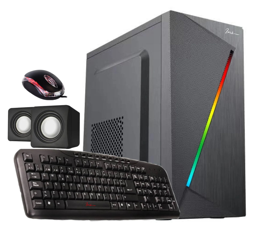 Combo Case INS CA-054 Black / ATX / 950W PSU / USB 3.0 + 2.0 / RGB LED Panel / Keyboard + Mouse + Speakers