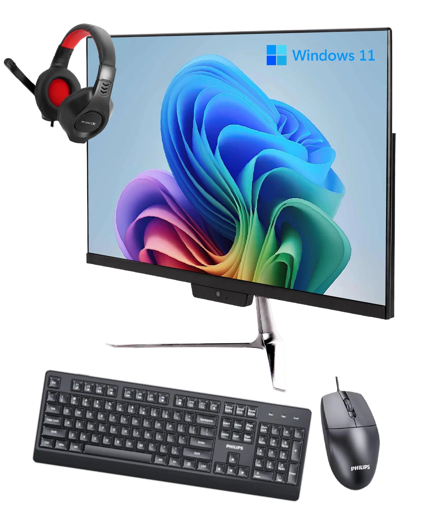 Computador All-in-One ENV / AMD Ryzen™ 5 / 16GB RAM / 512GB SSD / 23.8" FHD / Windows 11 + Kit PHILIPS Teclado &amp; Mouse + Headphone XTRIKE ME HP-312