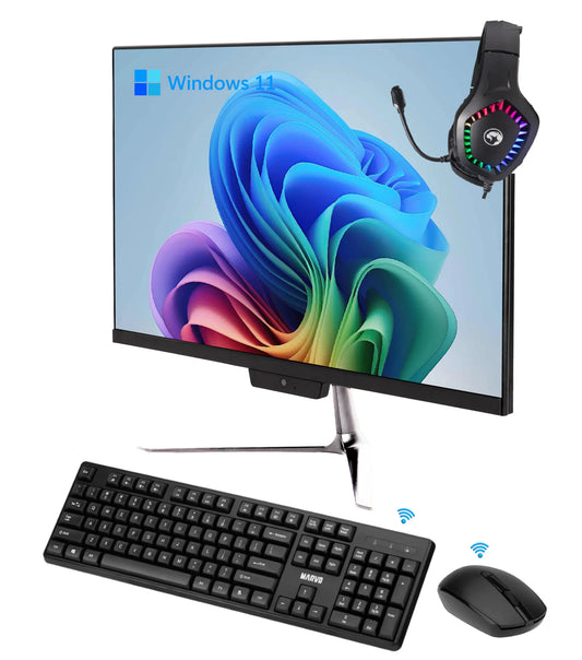 Computador All-in-One ENV / AMD Ryzen™ 5 / 16GB RAM / 512GB SSD / 23.8" FHD + Kit Marvo WS005 Teclado + Mouse + Headphone