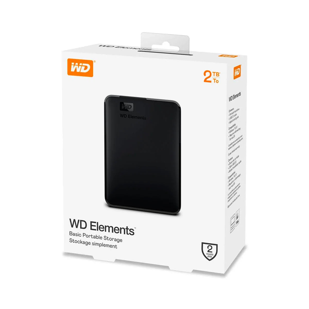 Disco Duro Externo WD Elements 2TB 2.5" USB 3.0 – Plug & Play
