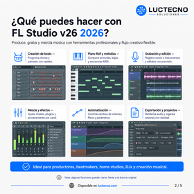 FL Studio v26 2026 para Windows / Mac | Permanente | Software de producción musical, grabación, secuenciación, mezcla, edición de audio y creación de beats