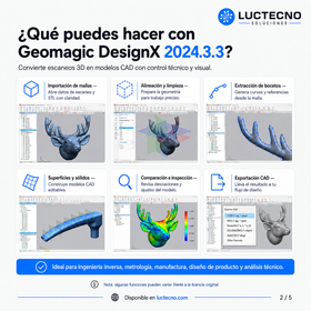 Geomagic DesignX 2024.3.3 para Windows | Permanente | Software de ingeniería inversa 3D, escaneo 3D, modelado CAD paramétrico y conversión Scan-to-CAD
