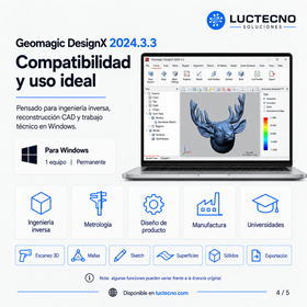 Geomagic DesignX 2024.3.3 para Windows | Permanente | Software de ingeniería inversa 3D, escaneo 3D, modelado CAD paramétrico y conversión Scan-to-CAD