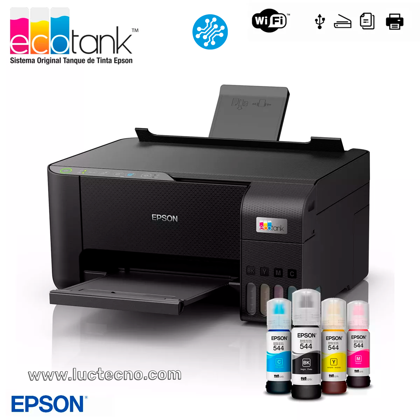 EPSON ECOTANK L3250 WIFI SMART PANEL MULTIFUNCTION PRINTER CONTINUOUS INK 12 MONTHS WARRANTY
