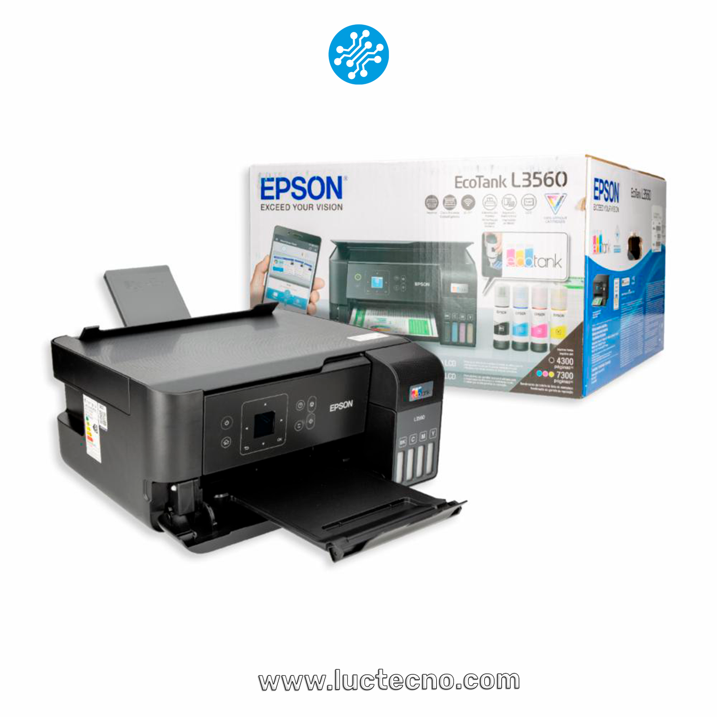IMPRESORA EPSON ECOTANK L3560 WIFI SMART PANEL MULTIFUNCION 50% MAS RAPIDA TINTA CONTINUA 544 C11CK58301 GARANTIA 12 MESES
