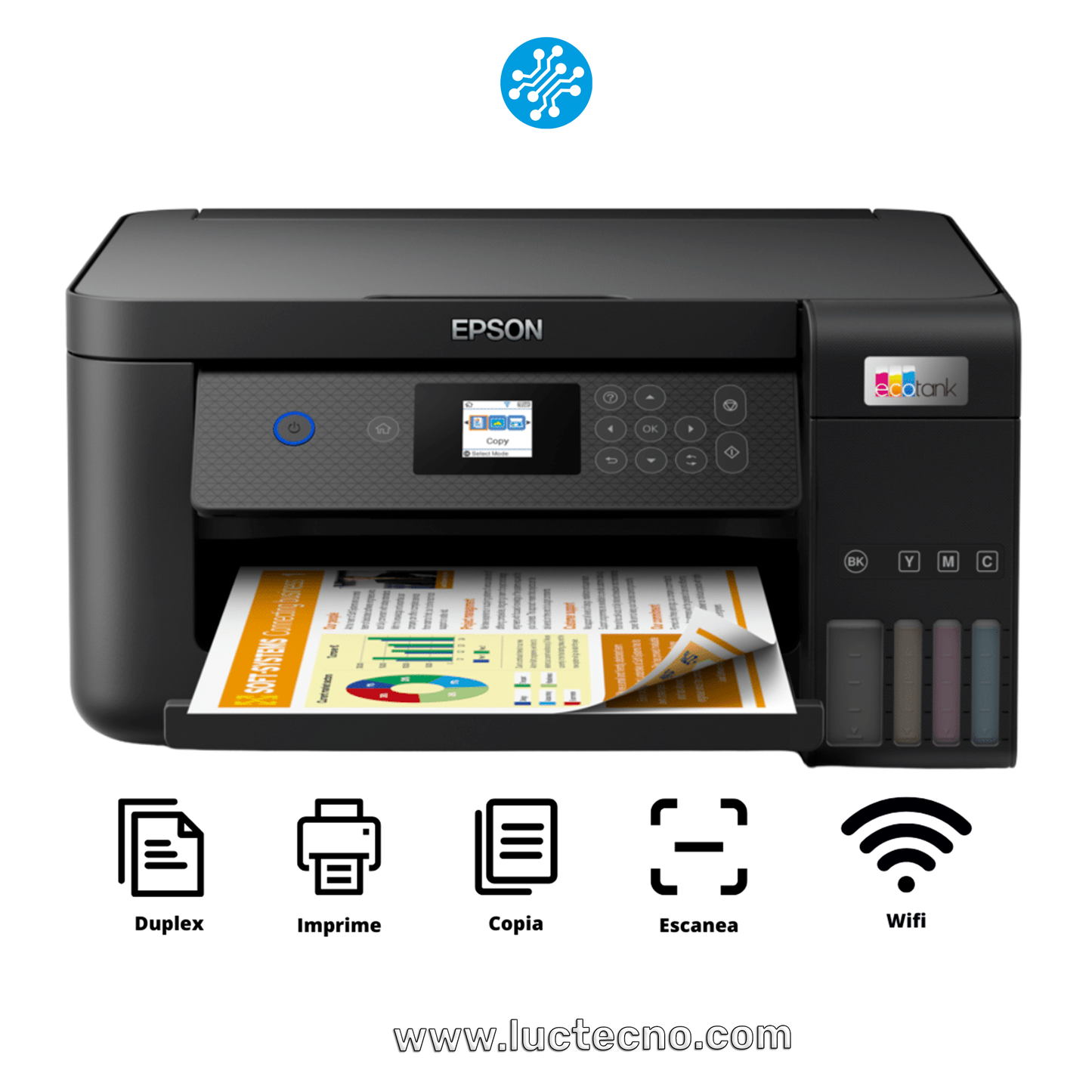 IMPRESORA EPSON ECOTANK L4260 DUPLEX WIFI SMART PANEL MULTIFUNCION TINTA CONTINUA 504 GARANTIA 12 MESES