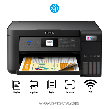 IMPRESORA EPSON ECOTANK L4260 DUPLEX WIFI SMART PANEL MULTIFUNCION TINTA CONTINUA 504 GARANTIA 12 MESES
