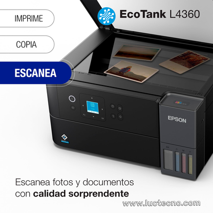 IMPRESORA EPSON ECOTANK L4360 DUPLEX WIFI SMART PANEL MULTIFUNCION TINTA CONTINUA 504 GARANTIA 12 MESES