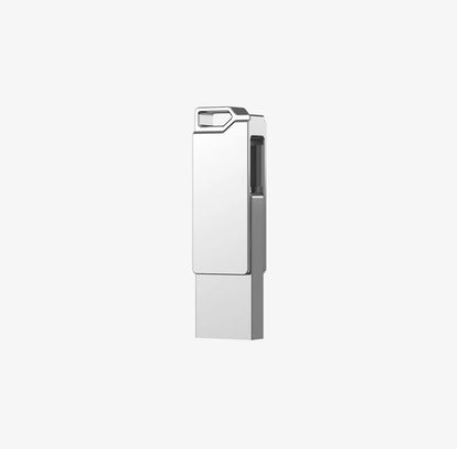 Hiksemi SYNC E327C 64GB Dual USB 3.2 Type-A and Type-C Flash Drive – Metallic Silver