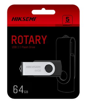 Memoria USB Hiksemi ROTARY M200S 64GB USB 2.0 – Negra