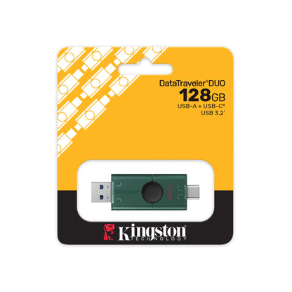 Memoria USB Kingston DataTraveler Duo 128GB USB-A + USB-C 3.2 Gen 1 – Tapón deslizante