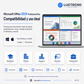 Microsoft Office 2024 Profesional Plus para Windows / Mac | Permanente | Suite de ofimática profesional para documentos, hojas de cálculo, presentaciones, correo y productividad
