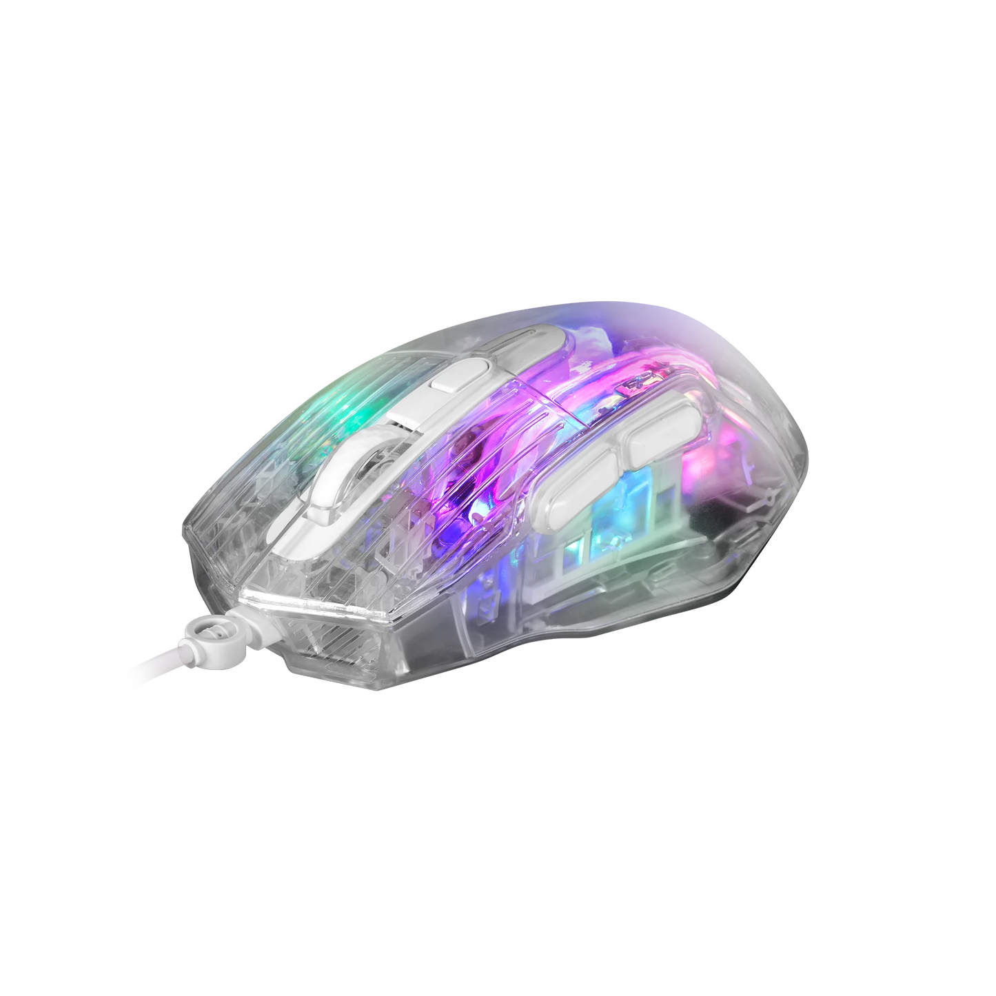 Mouse Gamer Marvo Scorpion M413 Transparente 7200 DPI – RGB, Silencioso, 6 Botones Programables
