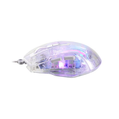 Mouse Gamer Marvo Scorpion M413 Transparente 7200 DPI – RGB, Silencioso, 6 Botones Programables