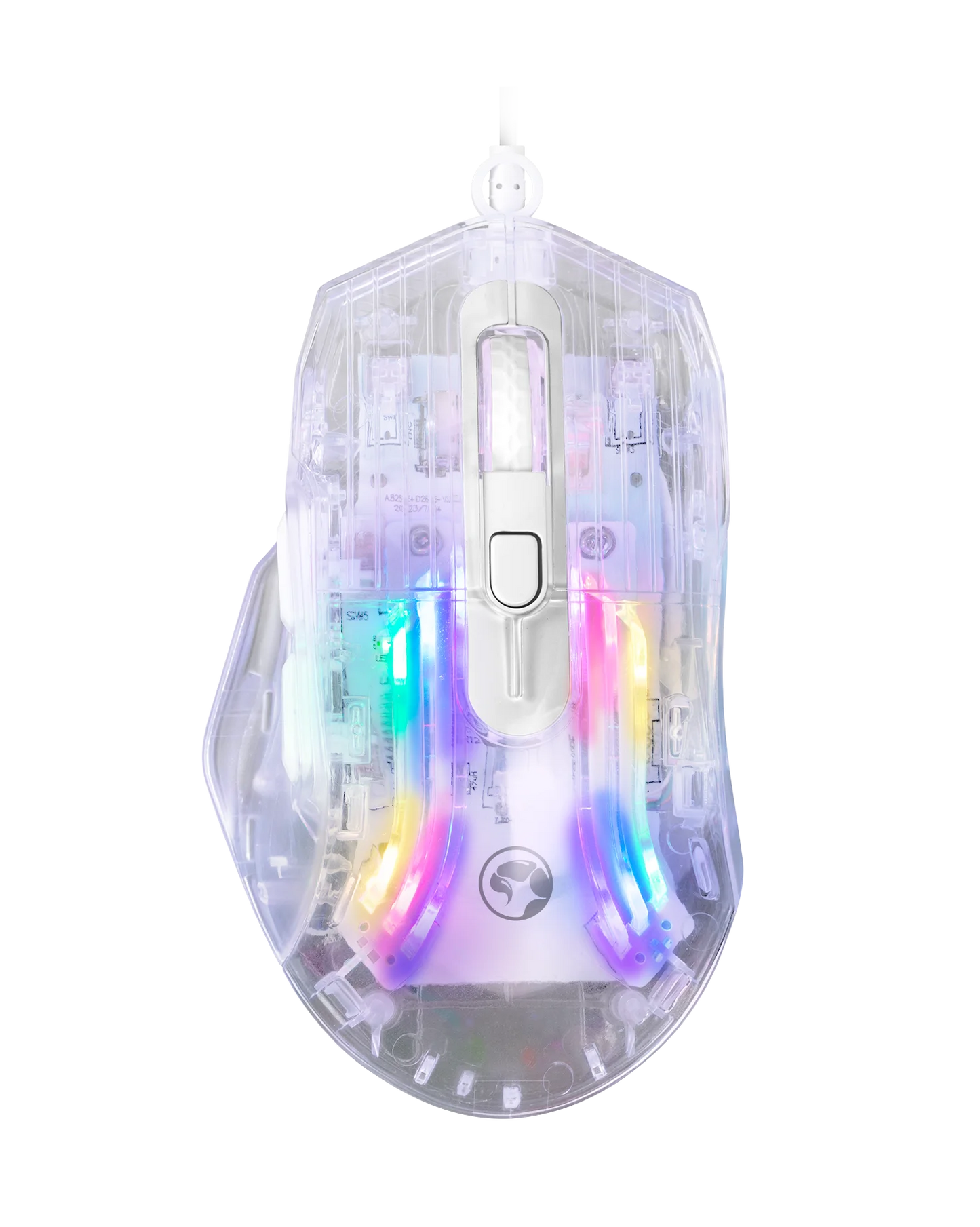 Mouse Gamer Marvo Scorpion M413 Transparente 7200 DPI – RGB, Silencioso, 6 Botones Programables