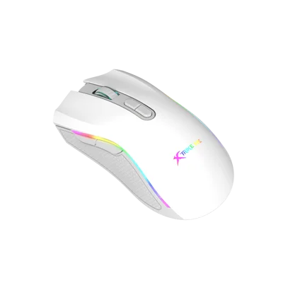 Mouse Gamer Xtrike-Me GM-314 WH 7200 DPI – RGB, 7 Botones, Cable Trenzado 1,5 m, Blanco