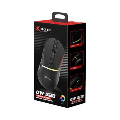 Mouse Gamer Xtrike-Me GM-322 BK 7200 DPI – RGB, 7 Botones, Cable Trenzado 1,5 m