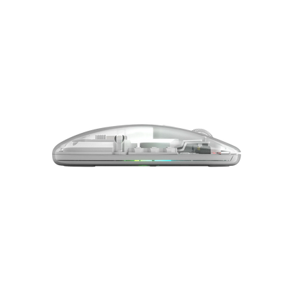 Souris Marvo M808W Transparente Dual Sans Fil 2.4G + Bluetooth 5.1 – 1600 DPI, Silencieuse, RGB 7 Couleurs