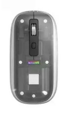 Souris Marvo M810W BK transparente double sans fil 2,4 GHz + Bluetooth 5.2 – 1600 DPI, 7 couleurs