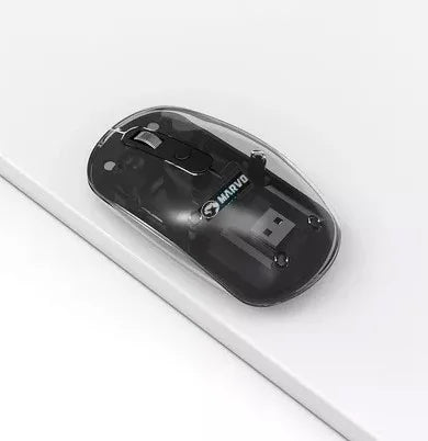 Souris Marvo M810W BK transparente double sans fil 2,4 GHz + Bluetooth 5.2 – 1600 DPI, 7 couleurs