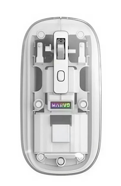Mouse Marvo M810W WH Transparente Dual Inalámbrico 2.4G + Bluetooth – 1600 DPI, 7 Colores RGB