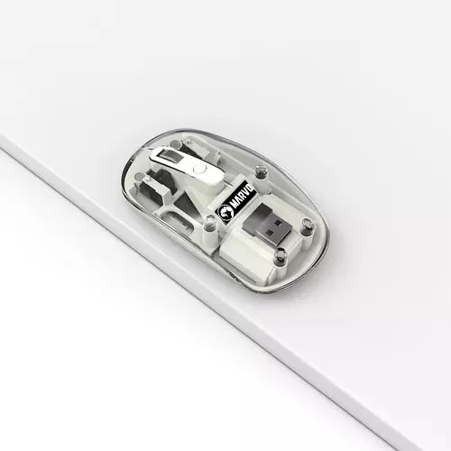 Souris Marvo M810W WH Transparente Sans fil Double Mode 2.4G + Bluetooth – 1600 DPI, 7 Couleurs RGB