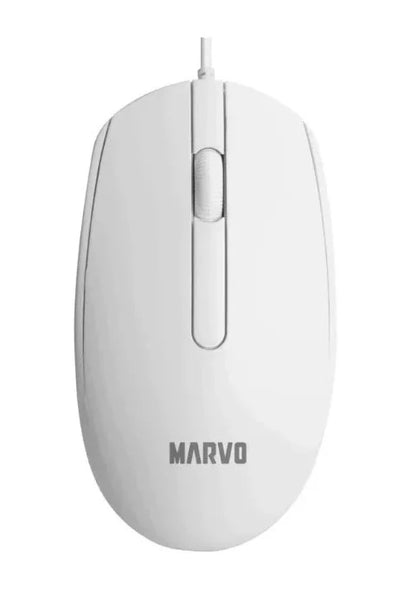 Mouse Marvo MS003 WH Óptico 1000 DPI con Cable USB – Blanco