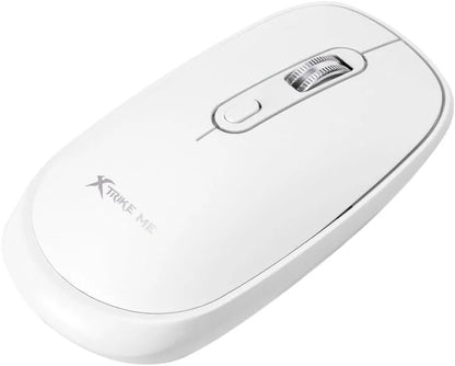 Mouse Xtrike Me GW-119 WH Dual Inalámbrico 2.4G + Bluetooth 5.2 – 1600 DPI, Silencioso, Blanco