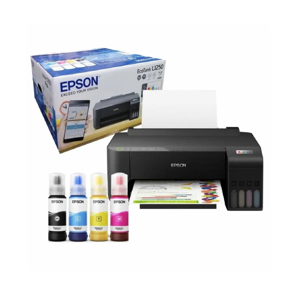 IMPRESORA EPSON ECOTANK L1250 WIFI SMART PANEL FUNCION UNICA SISTEMA TINTA CONTINUA C11CJ71301 GARANTIA 12 MESES