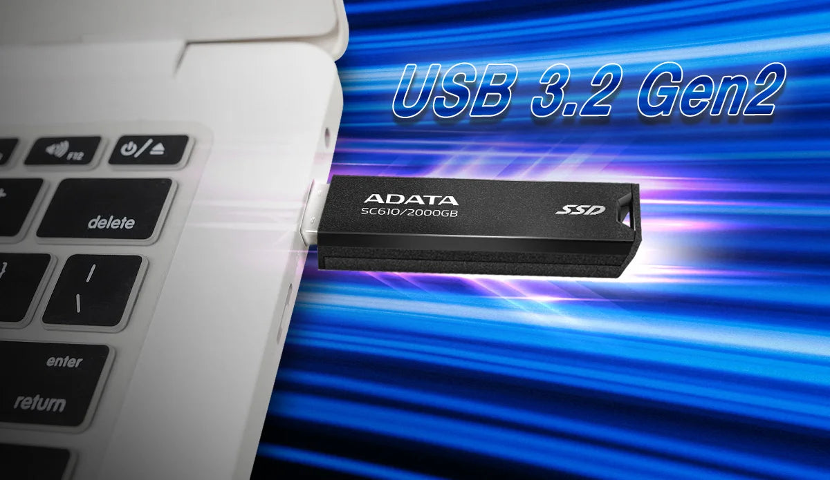 External SSD ADATA SC610 1TB USB 3.2 Gen2 – 550MB/s, pen drive format