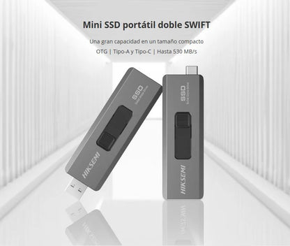 SSD Externo Dual Mini Hiksemi SWIFT 1TB USB-A + USB-C 3.2 Gen 2 – 530MB/s