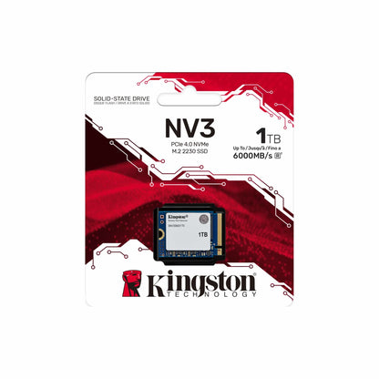 SSD M.2 Kingston NV3 1TB 2230 PCIe 4.0 x4 NVMe – 6000MB/s Lectura