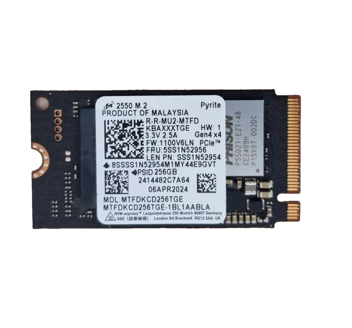 SSD Micron 2550 NVMe M.2 256GB 2242/2280 PCIe Gen4 – Hasta 4.000MB/s
