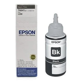 Tinta EPSON T664120 Negro / 70 ml / Impresoras Tinta Continua L200, L210, L355, L555